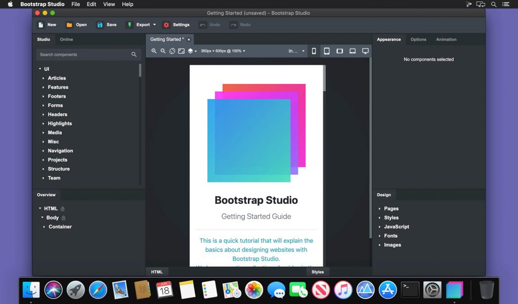 Bootstrap Studio 5.8.2 Free Download for Mac (Torrent) – TechShare